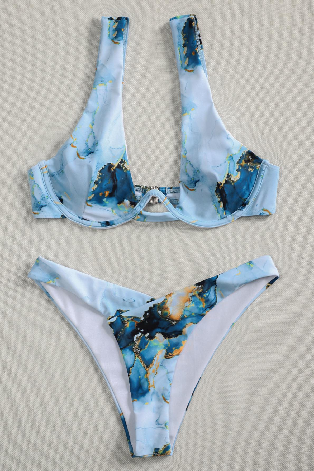 Mckenna Ink Painting Push Up Bikini 2 Pieces Swimsuit