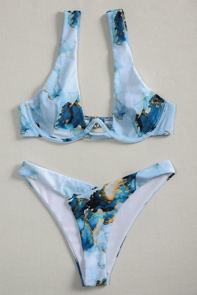 Mckenna Ink Painting Push Up Bikini 2 Pieces Swimsuit
