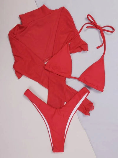 3-Pack Halter High Cut Co-ord Bikini Swimsuit