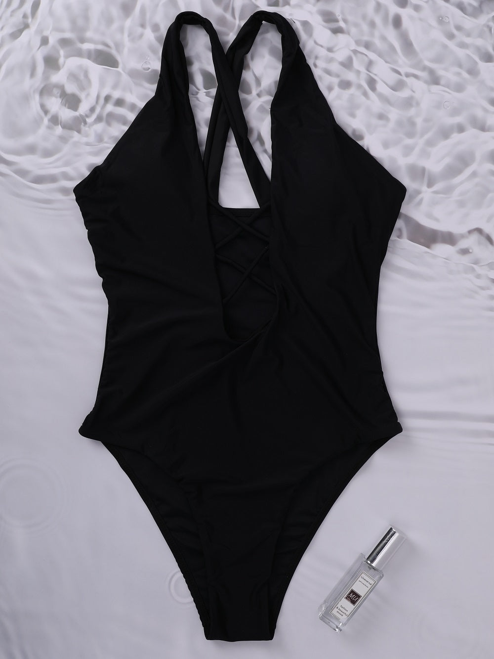 Lace-up Plunge One Piece Swimsuit