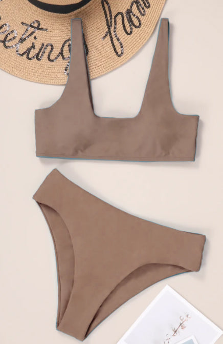 Emery Plain Scoop Neck Bikini 2 Pieces Set
