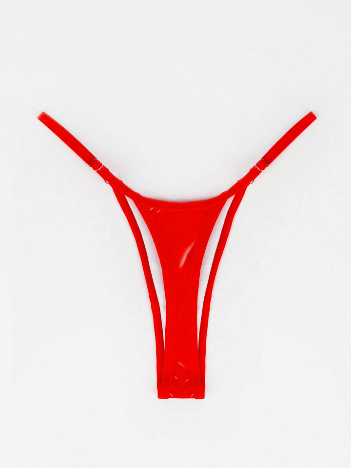 Sexy solid thong swimsuit bikini